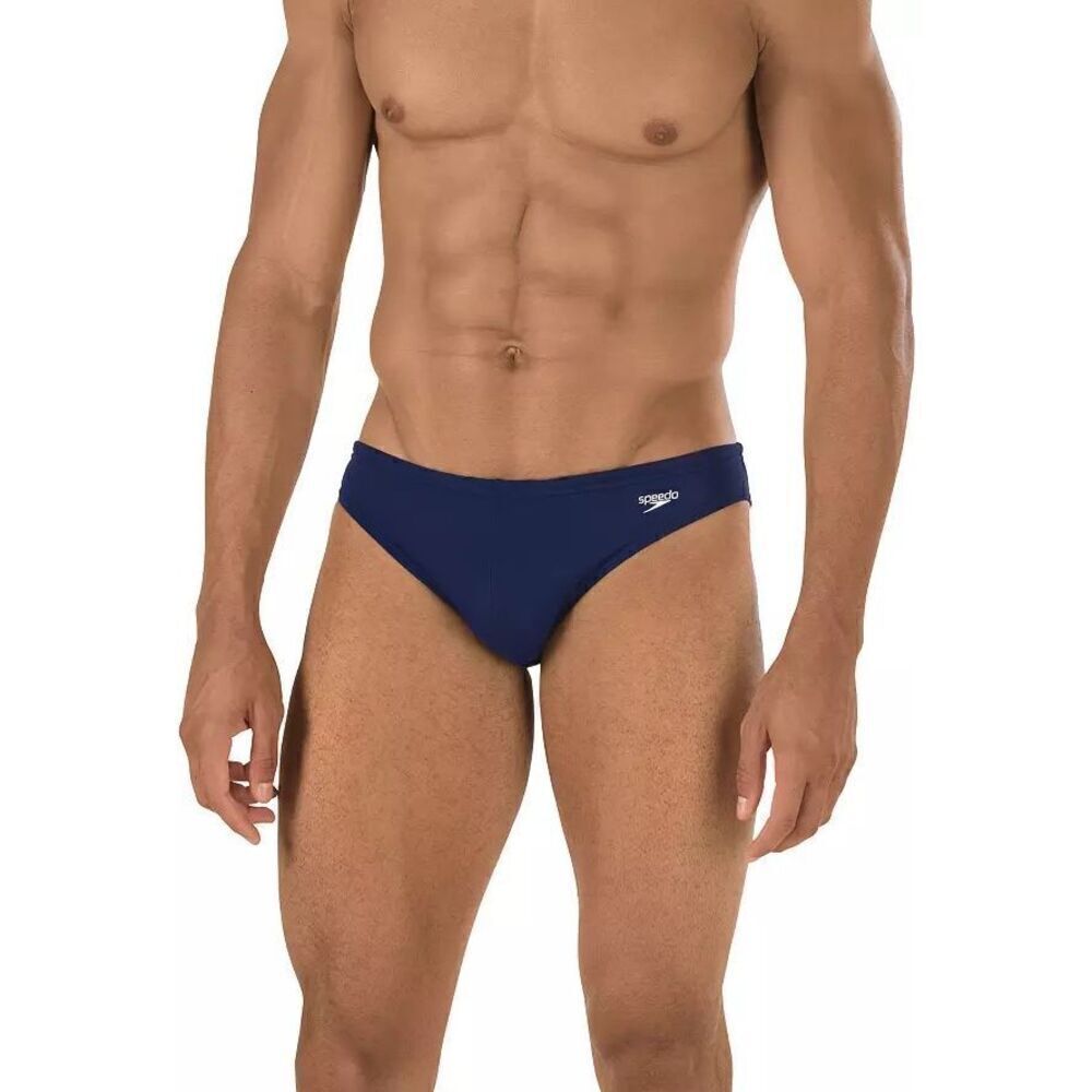 Speedo NWT MENS Solar 1 Inch Swim Brief chlorine resistant UPF 50+ Sz 28
